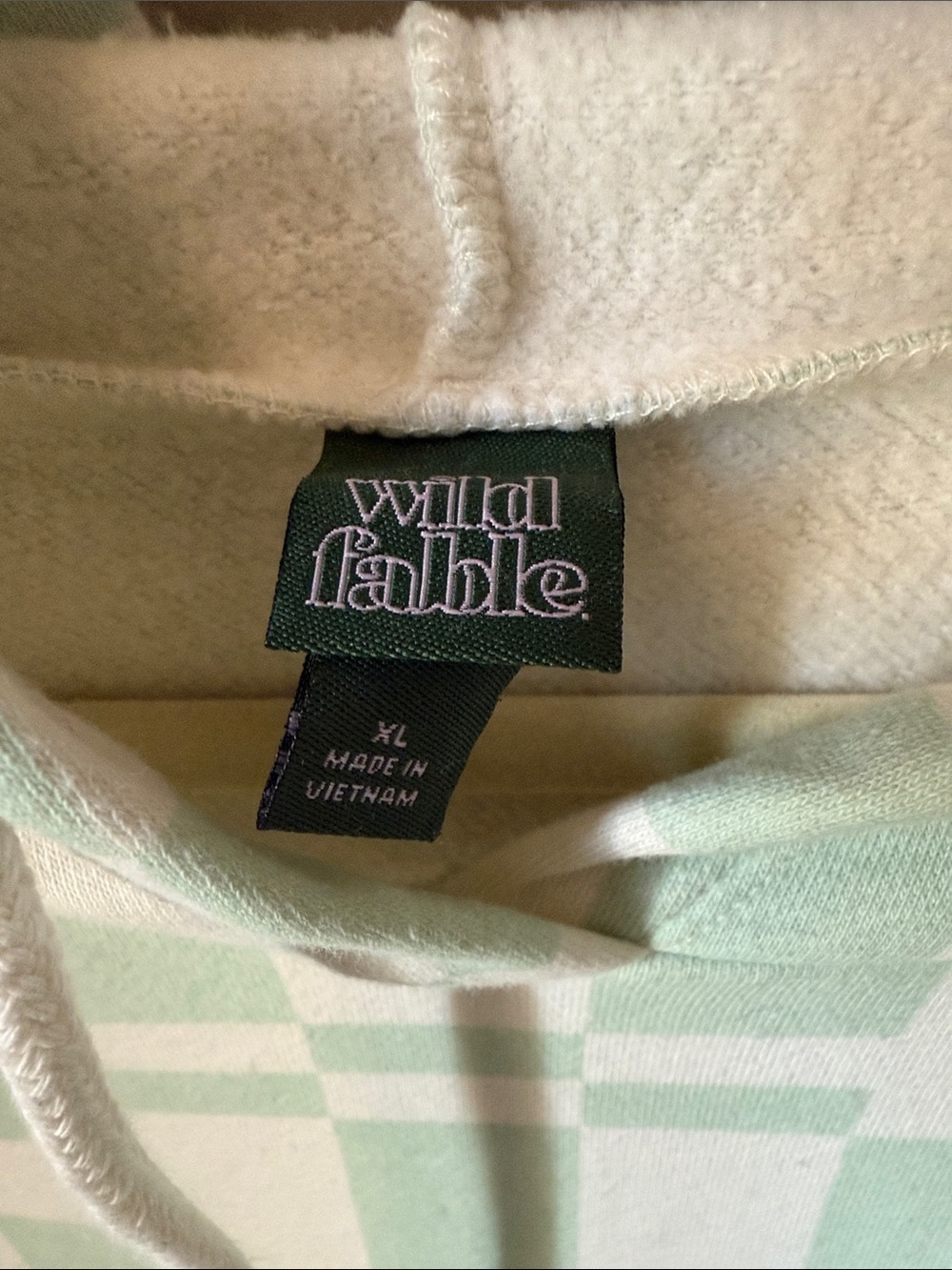 Wild Fable - Mint Green and White Checker Hoodie - Picture 2 of 3
